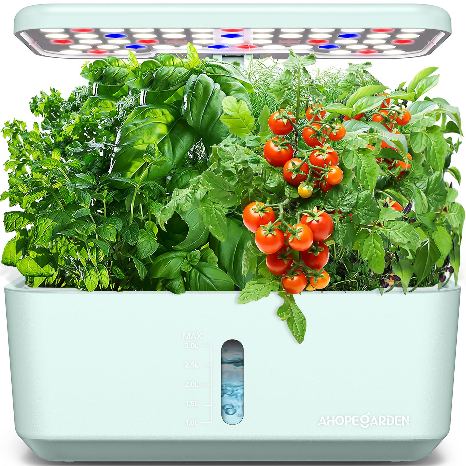 Ahopegarden Indoor Hydroponics Growing System with 10 Pods and LED light