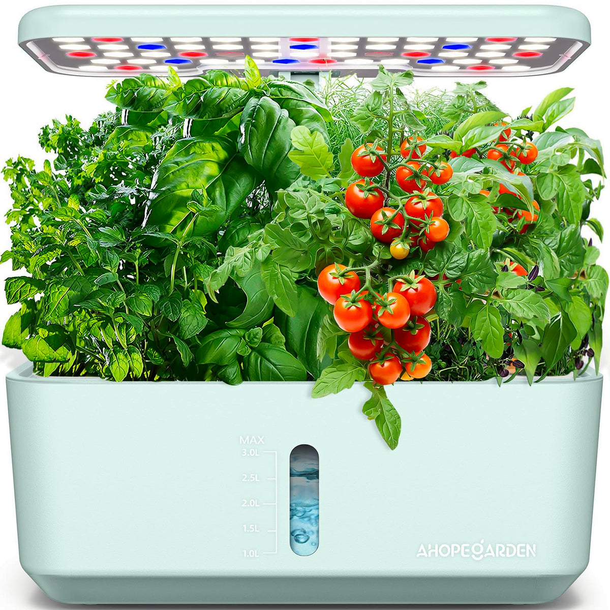 Ahopegarden Indoor Hydroponics Growing System with 10 Pods and LED light