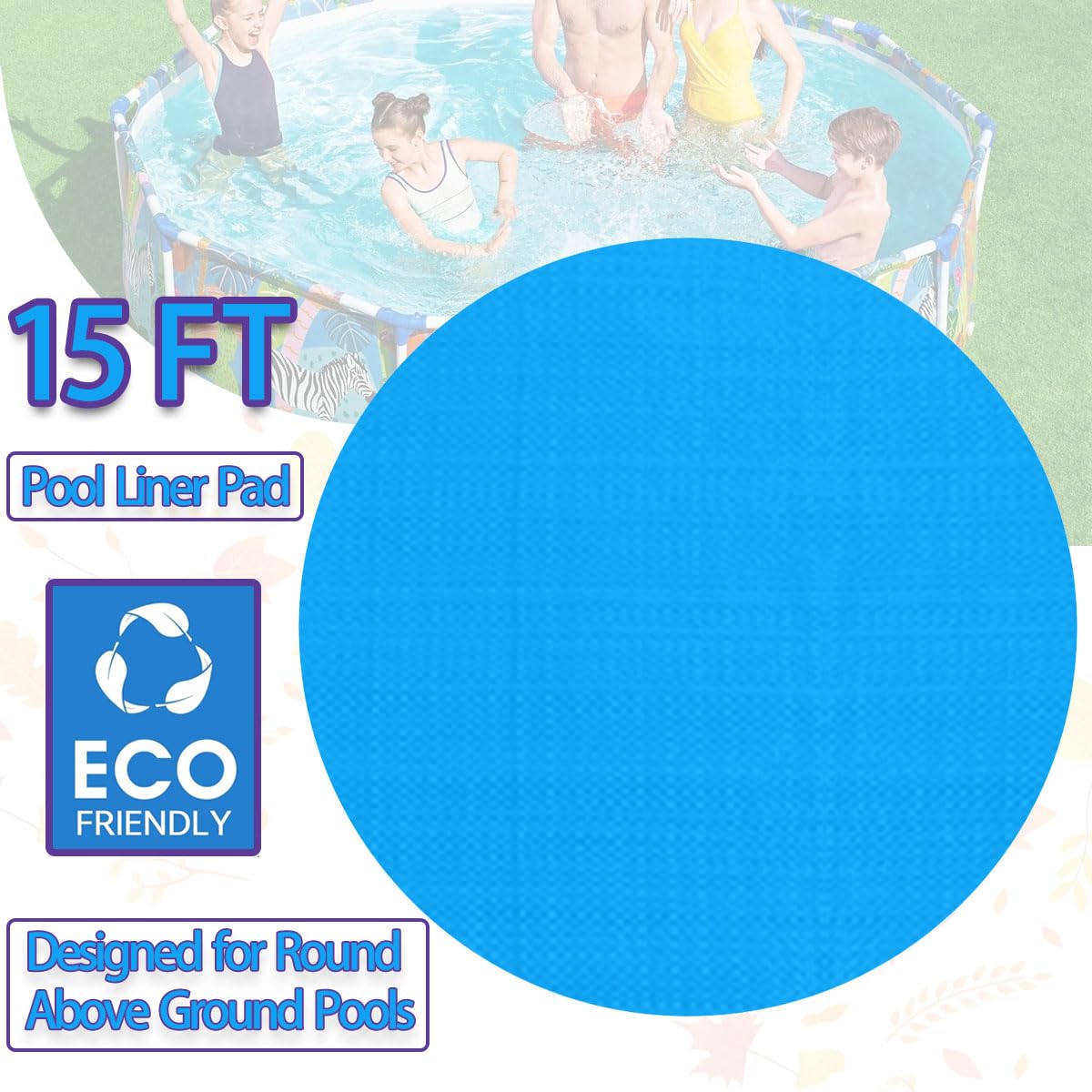 Ahpuhtan 15 FT Round Pool Liner Pad rolled out