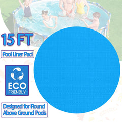 Ahpuhtan 15 FT Round Pool Liner Pad rolled out