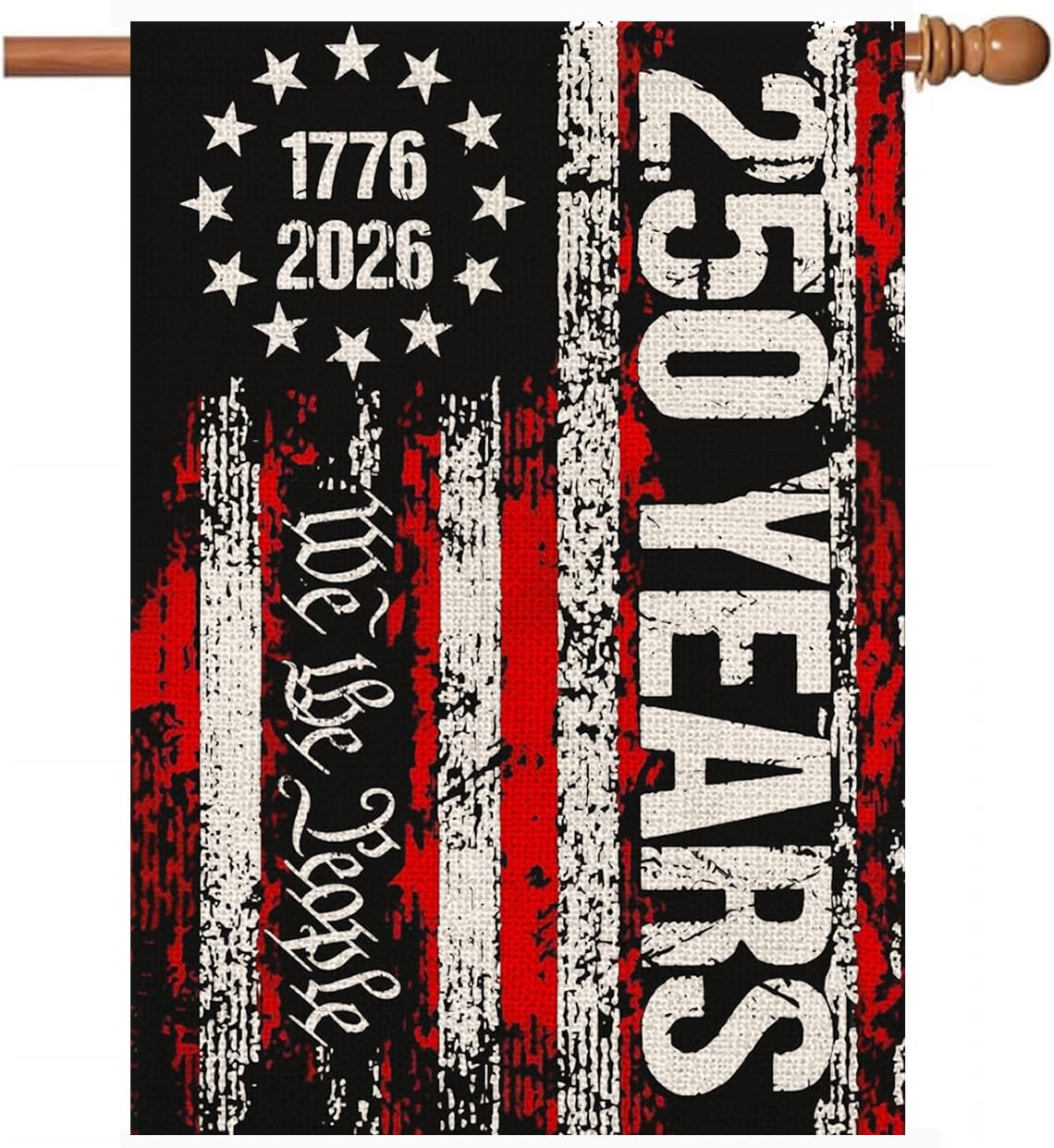 AIBOLYNE 250 Years Garden Flag front view 28x40 inch