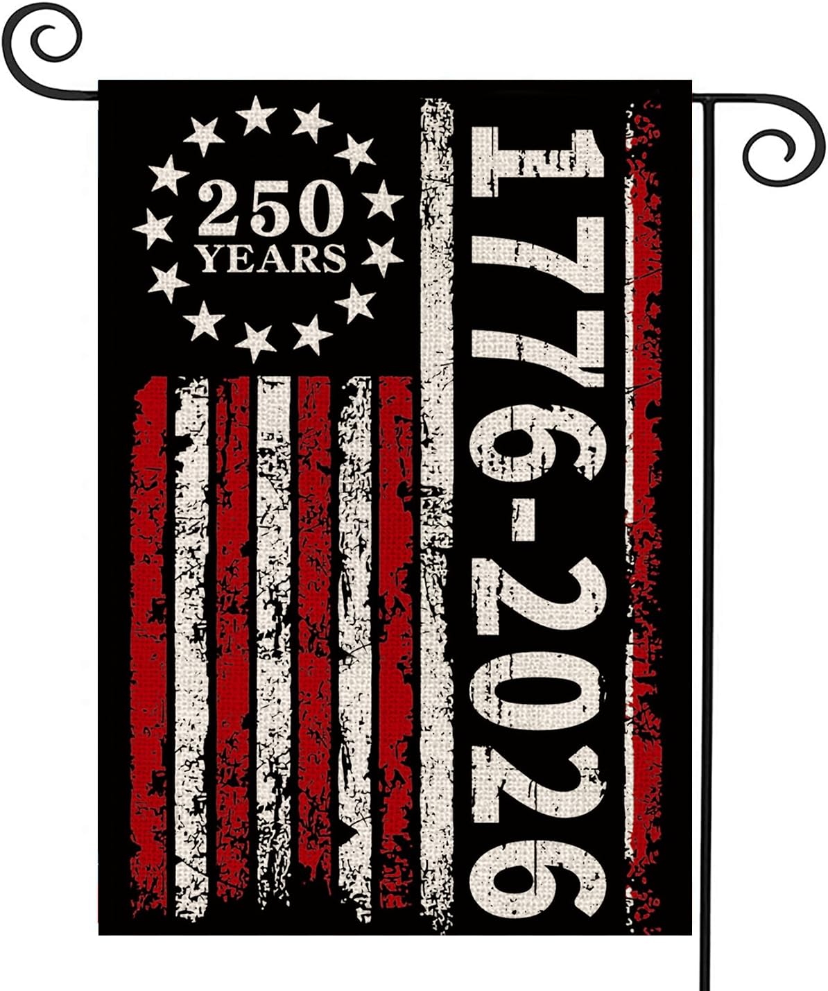 AIBOLYNE 250th Anniversary Garden Flag front view with vibrant graphics