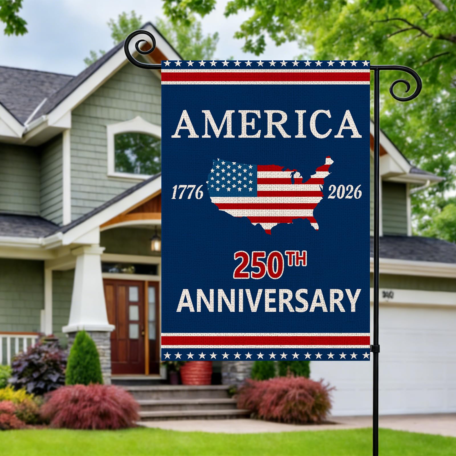 AIBOLYNE 250th Anniversary USA Garden Flag back view