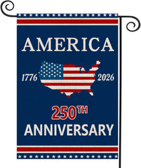 AIBOLYNE 250th Anniversary USA Garden Flag front view with map design