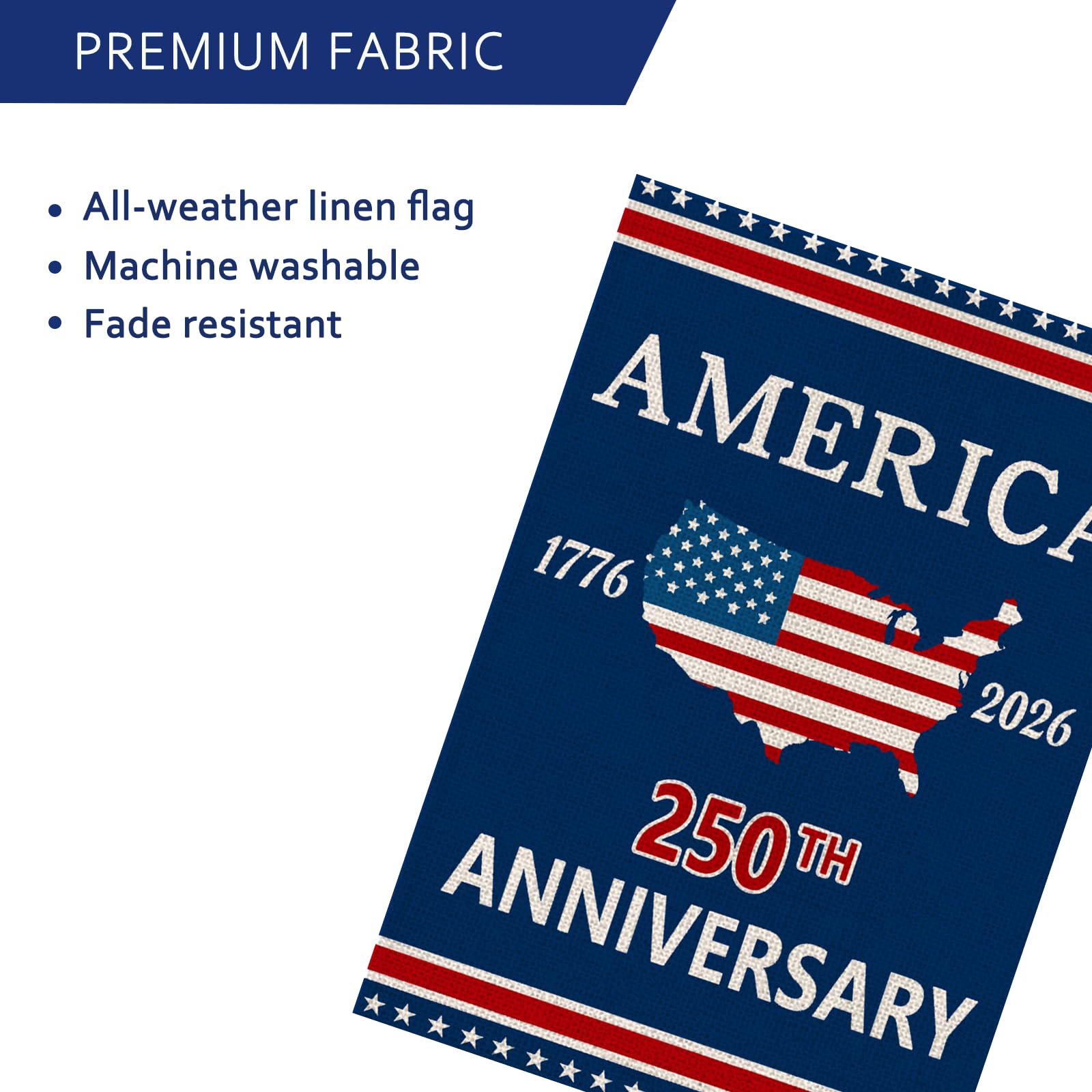 AIBOLYNE 250th Anniversary USA Garden Flag on patio