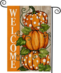 AIBOLYNE Fall Garden Flag 12x18 inch double sided pumpkin design