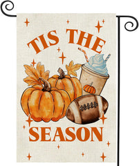AIBOLYNE Fall Garden Flag 12x18 inch front view with autumn motifs