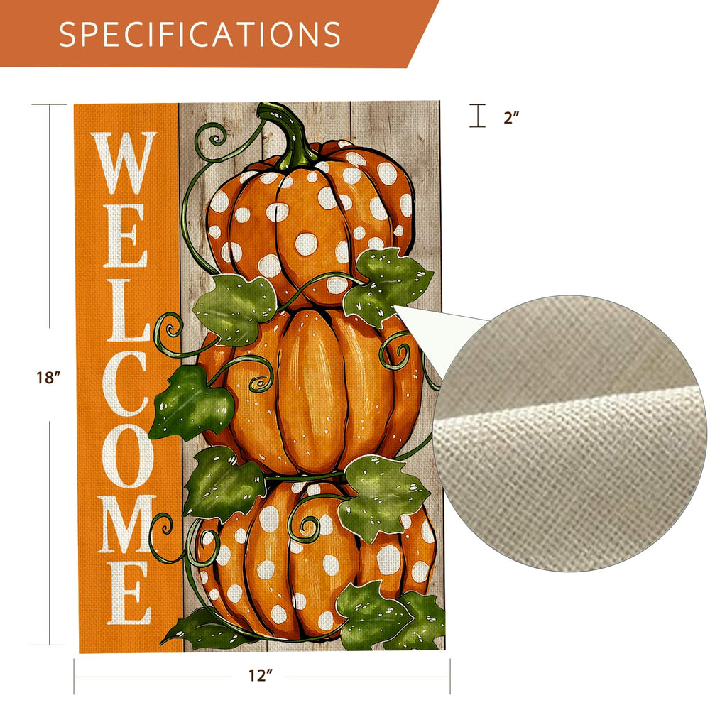 AIBOLYNE Fall Garden Flag displayed in a garden setting