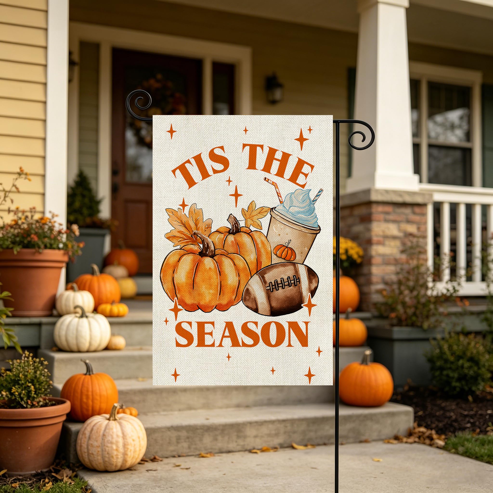 AIBOLYNE Fall Garden Flag in a yard during fall season