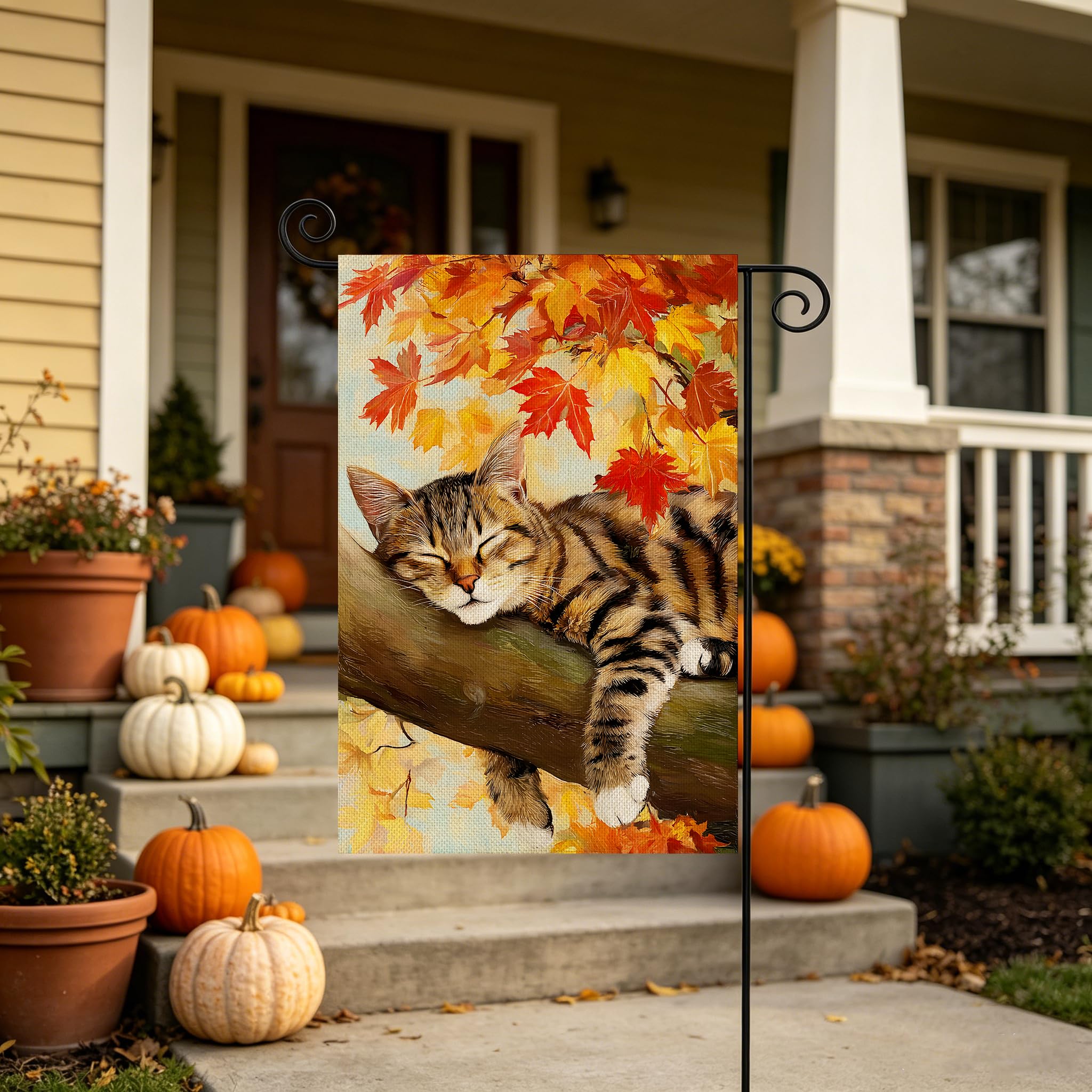 AIBOLYNE Fall Garden Flag laid flat to show full design