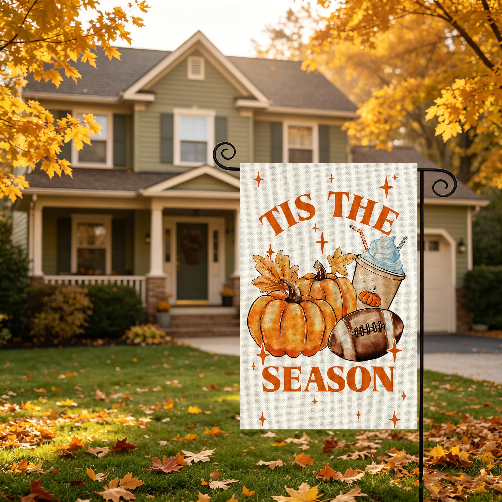 AIBOLYNE Fall Garden Flag with vibrant autumn colours