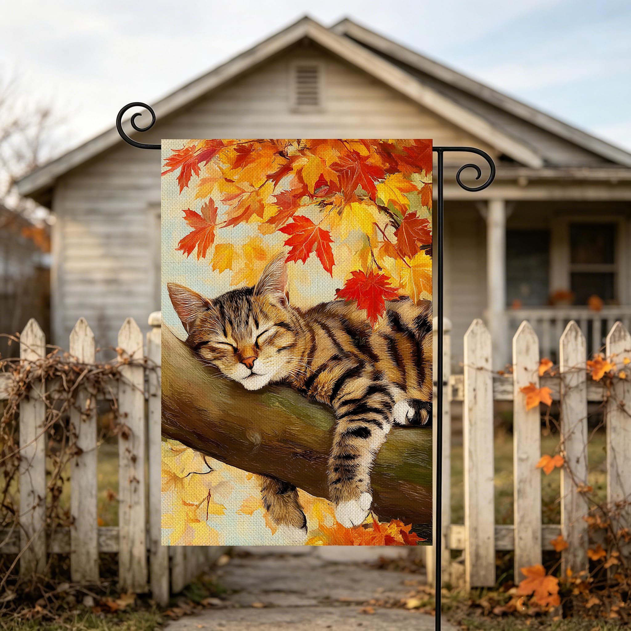 AIBOLYNE Fall Garden Flag with vibrant colours under sunlight