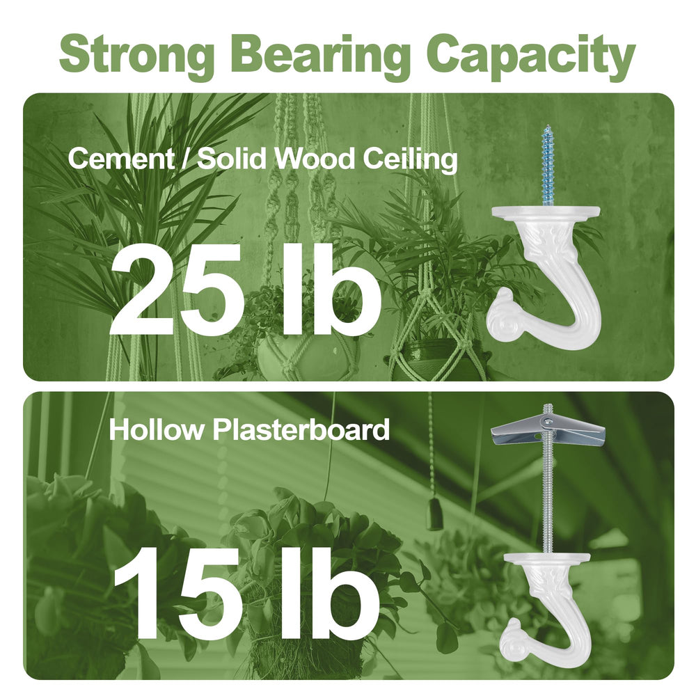 Aidoclip ceiling hooks displayed in a home setting with hanging plants