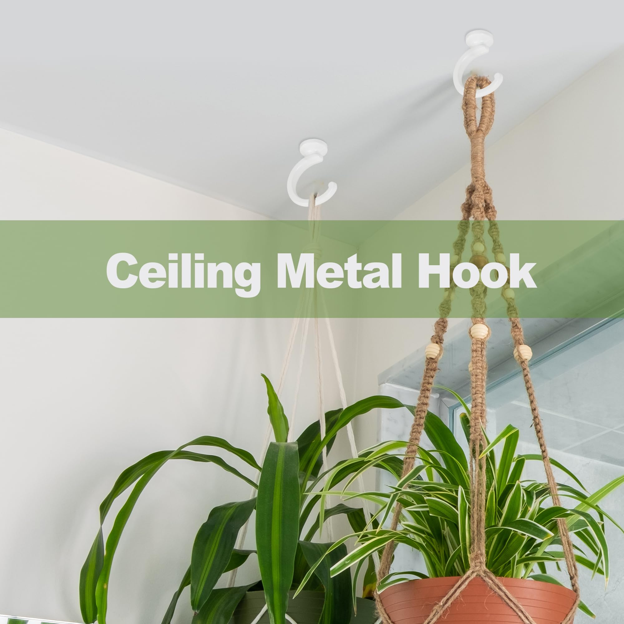 Aidoclip ceiling hooks displayed with wind chimes and curtains