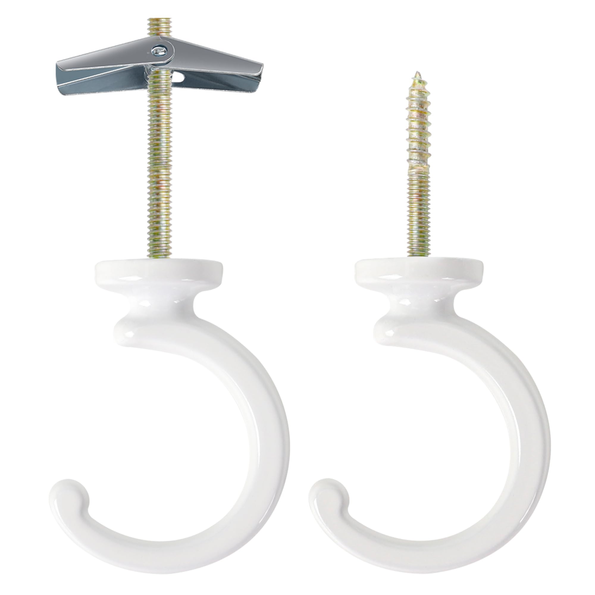 Aidoclip ceiling hooks for hanging plants, white colour, front view