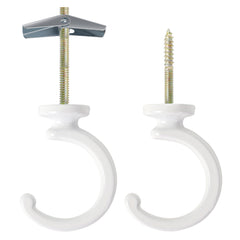Aidoclip ceiling hooks for hanging plants, white colour, front view