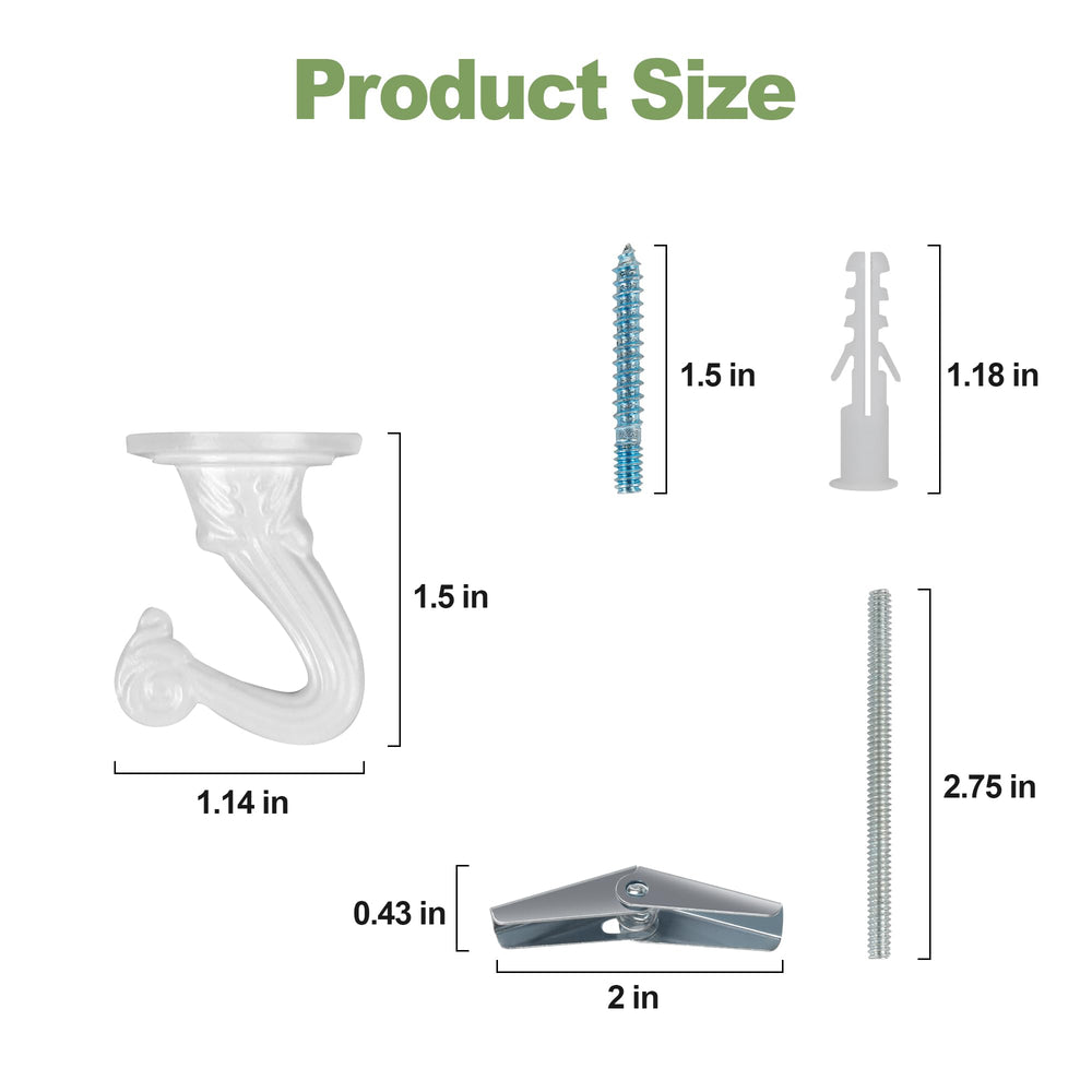 Aidoclip ceiling hooks packaged with installation instructions