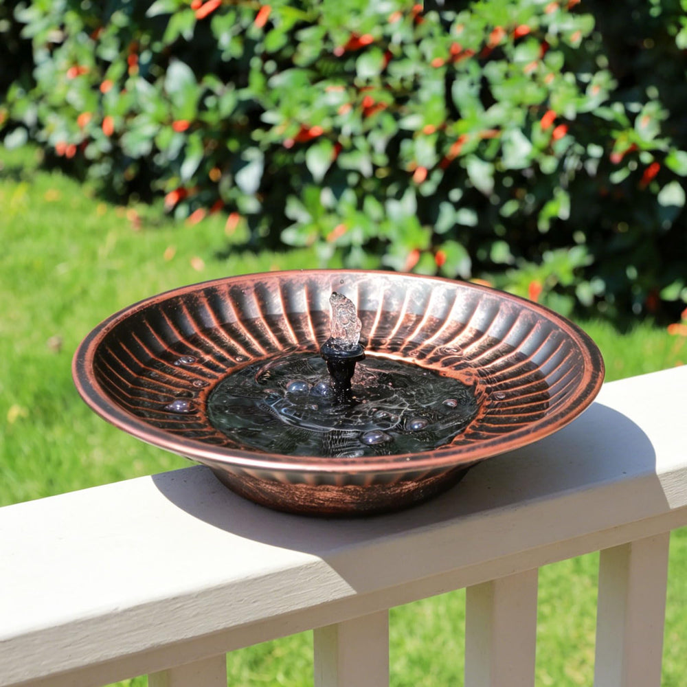 AIHAOKAN Solar Bird Bath Fountain with birds bathing