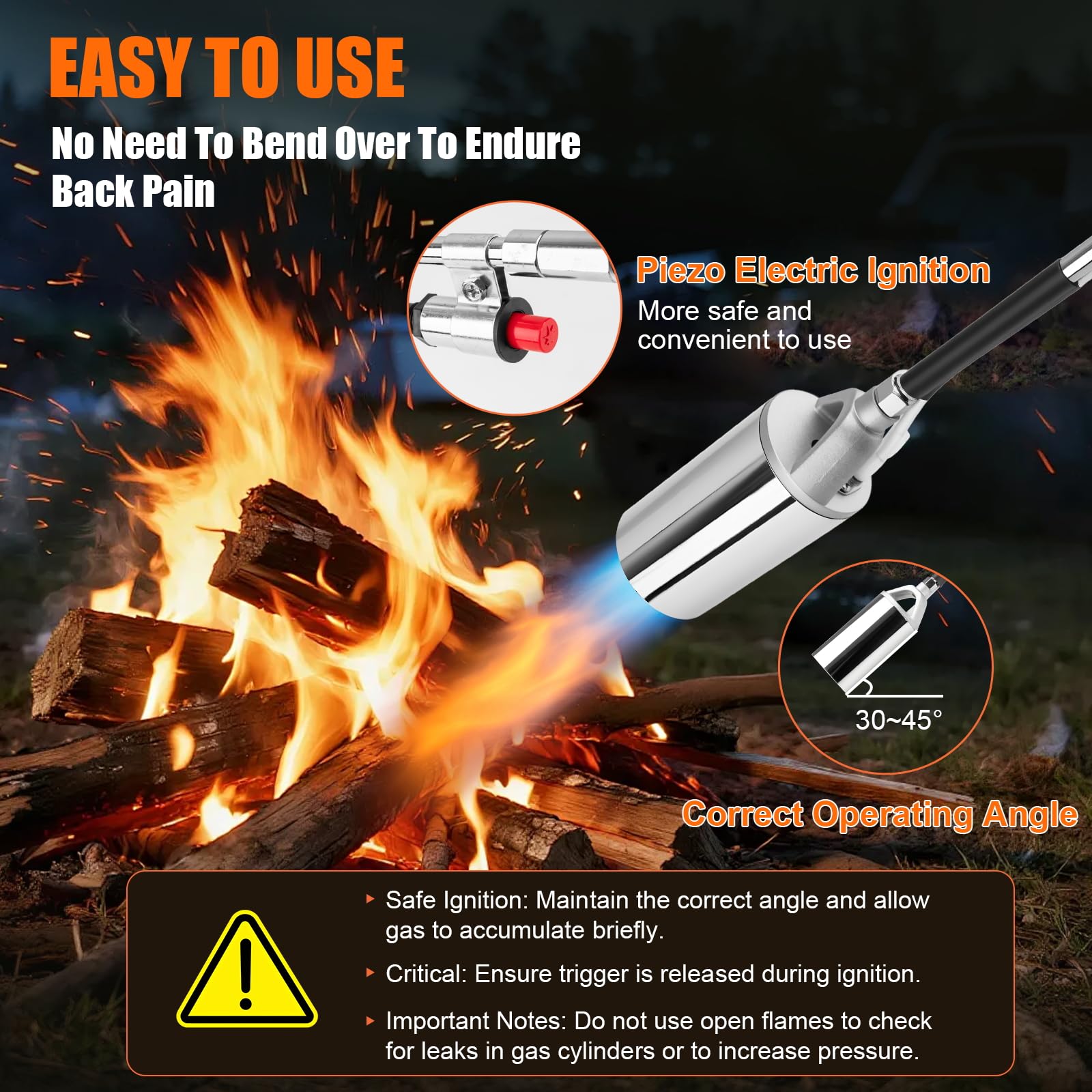 Aikyciu Propane Torch Weed Burner with flame adjustment valve