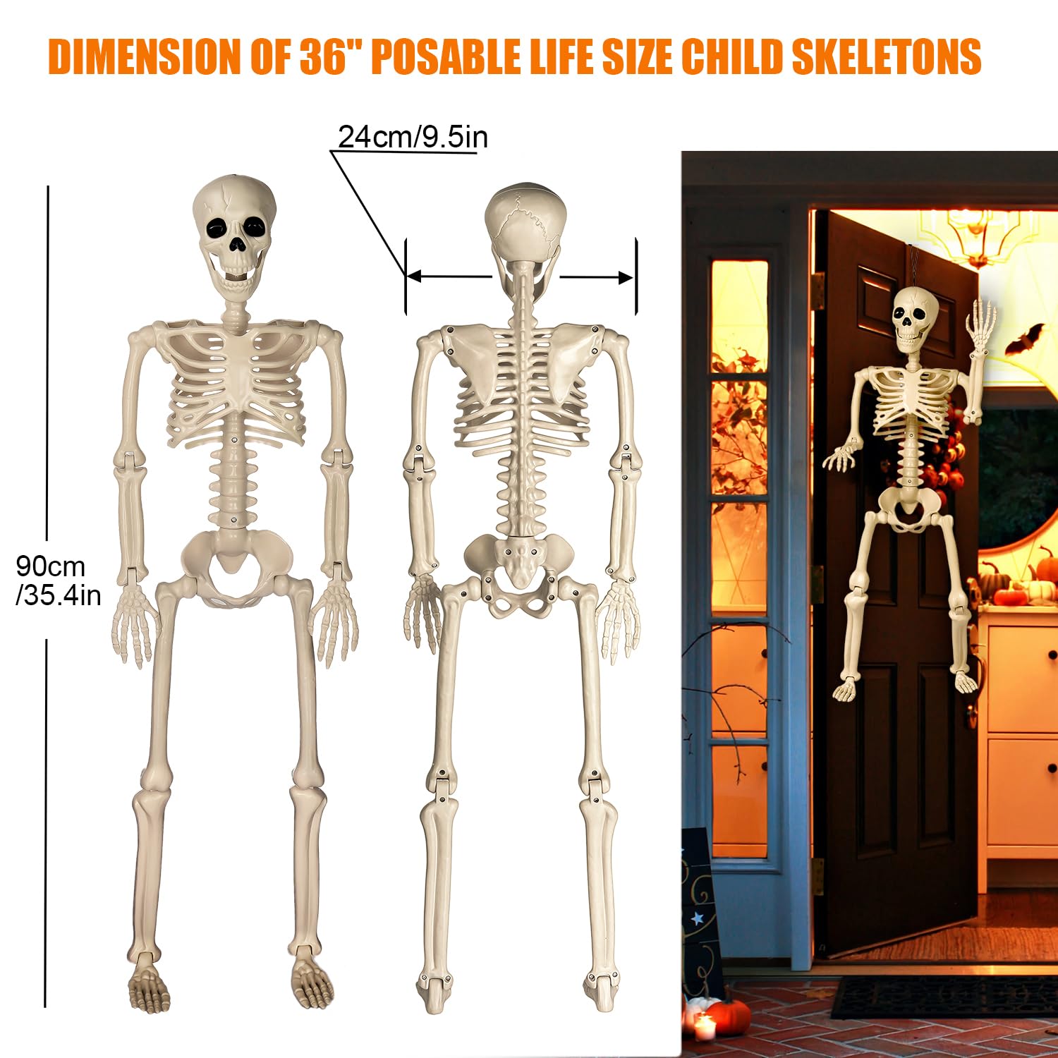 Aimeiar skeletons displayed on a porch
