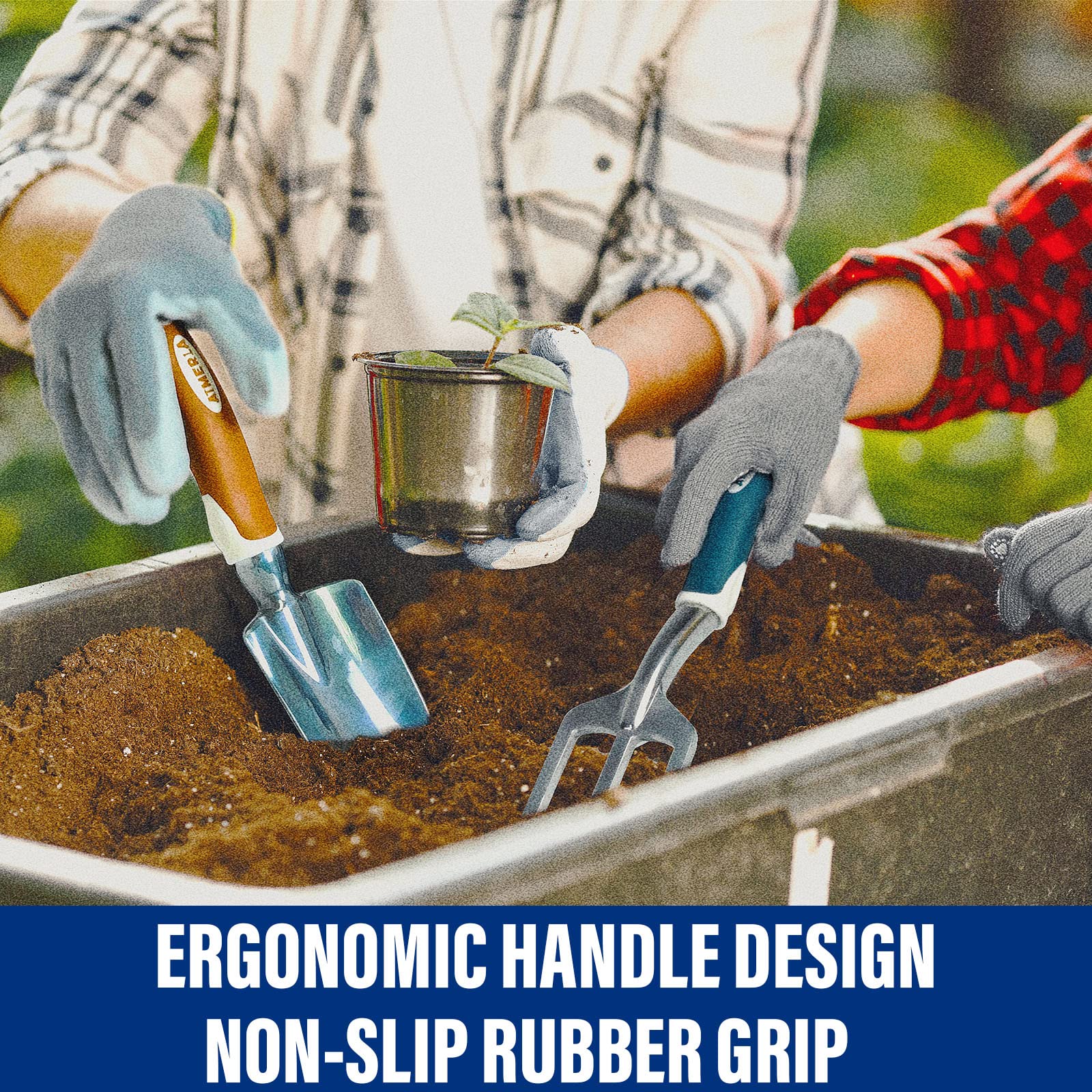 Aimerla garden fork and rake in the gardening tools set