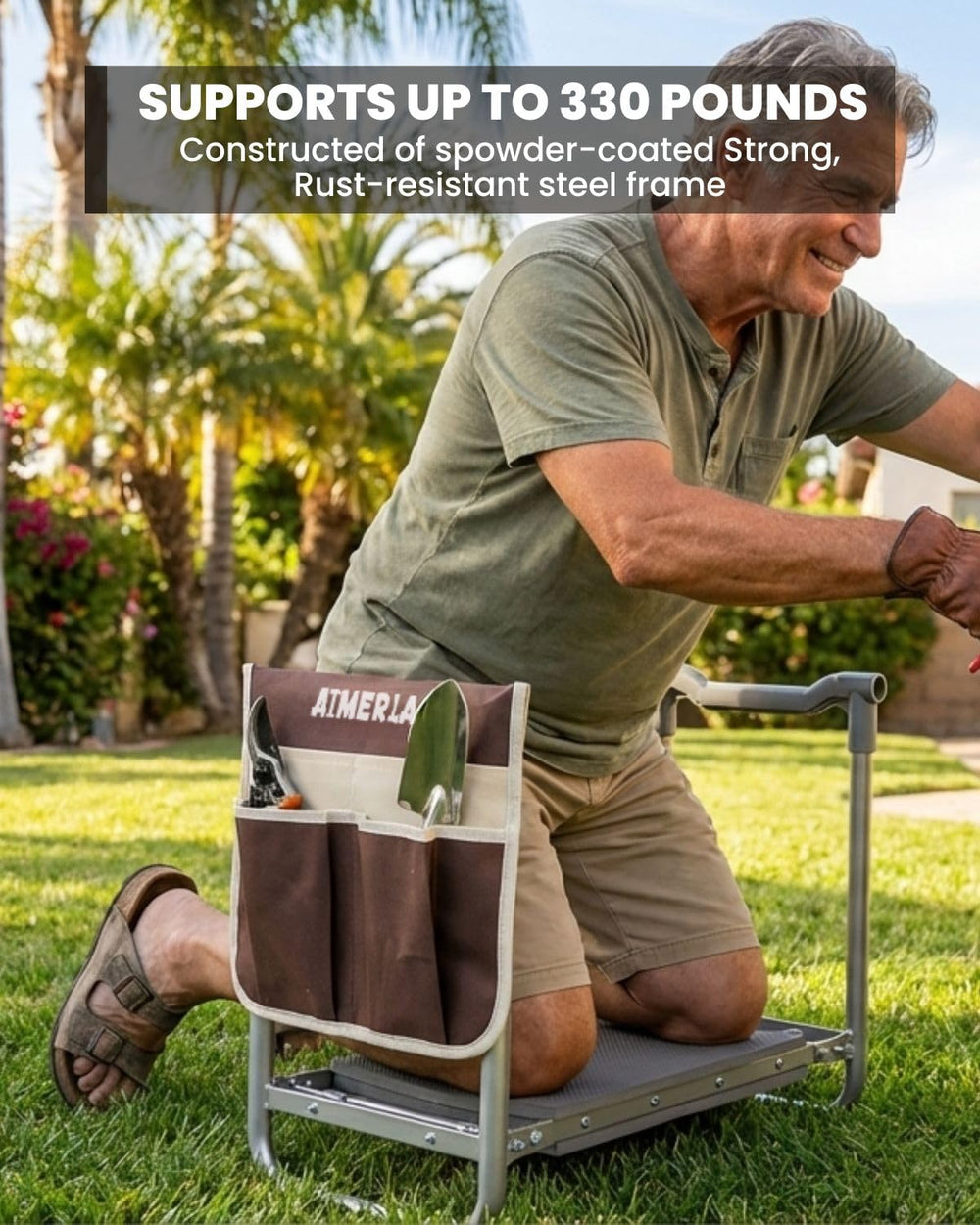 Aimerla Garden Kneeler Seat back view