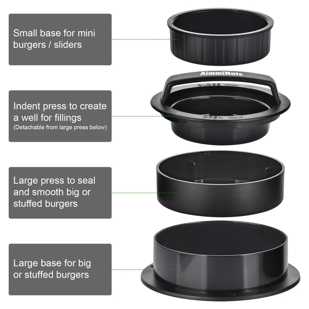 AimmiNate Hamburger Press in use with ground meat