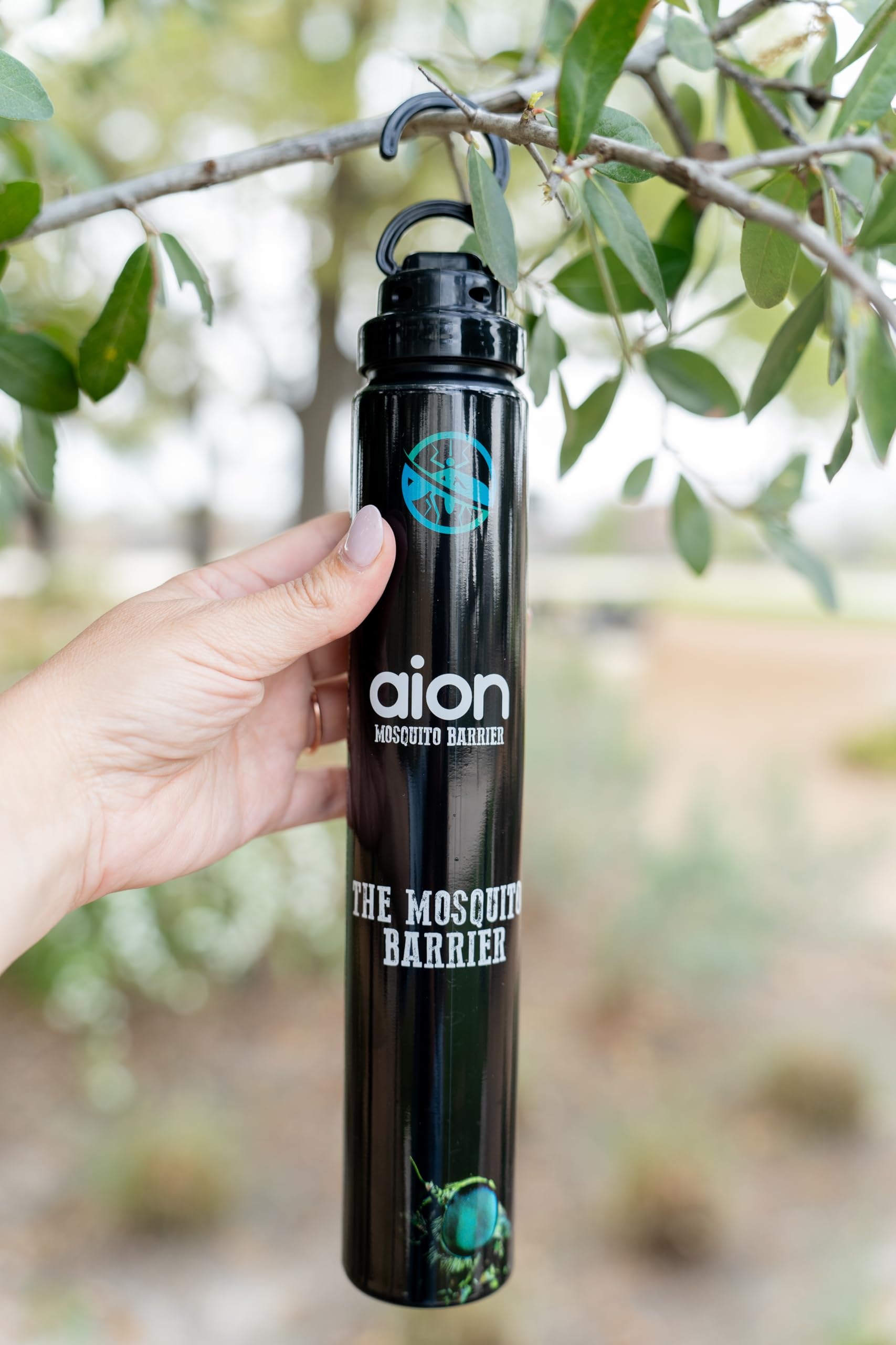 Aion Mosquito Barrier and Trap in a garden setup