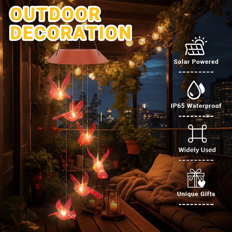 AIONASA Cardinal Wind Chimes in daylight