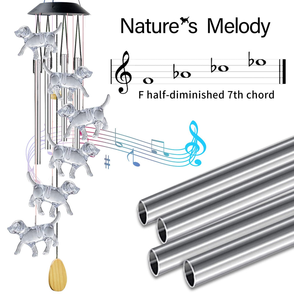 AIONASA Solar Wind Chimes illuminated at night
