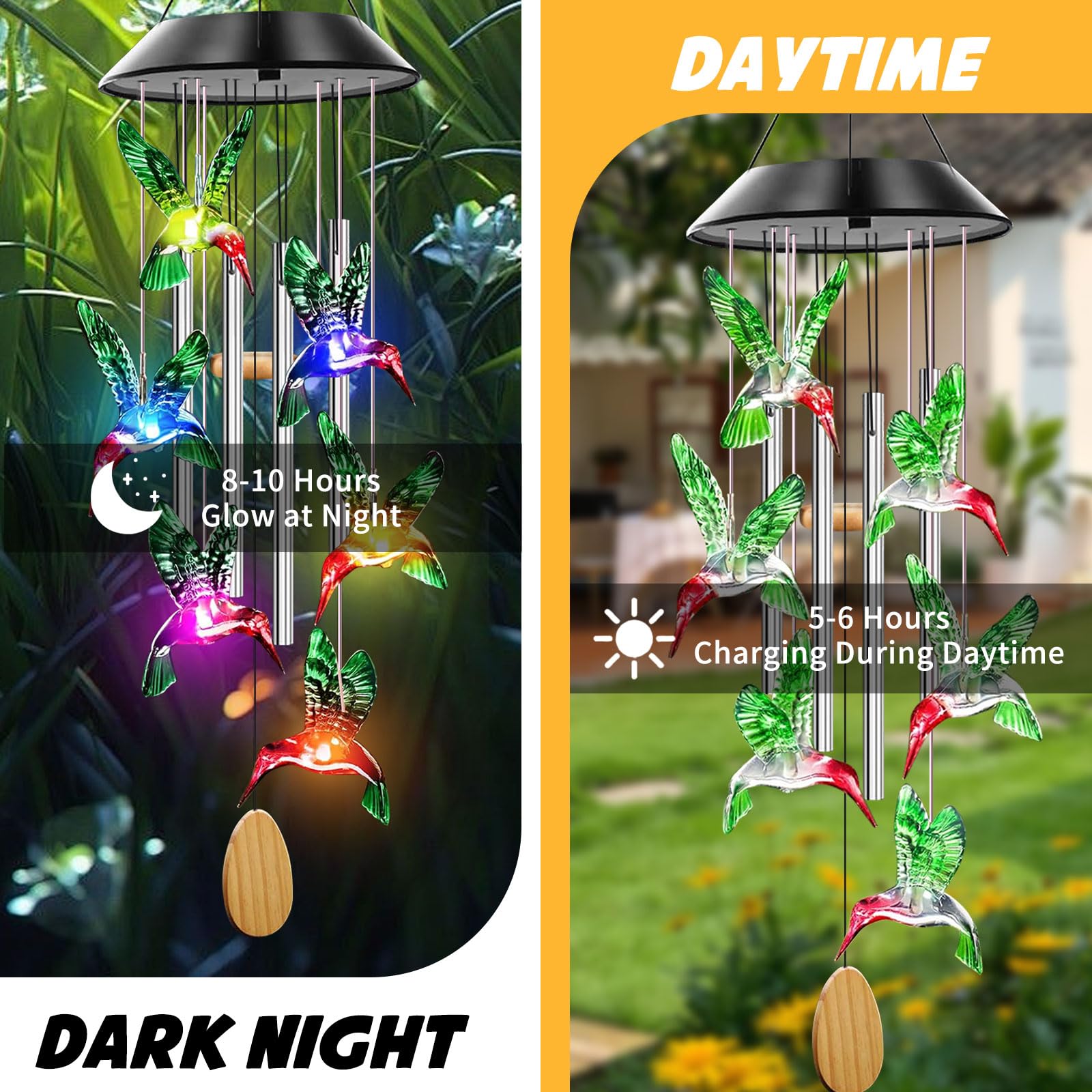 AIONASA Wind Chimes with a beautiful background of flowers