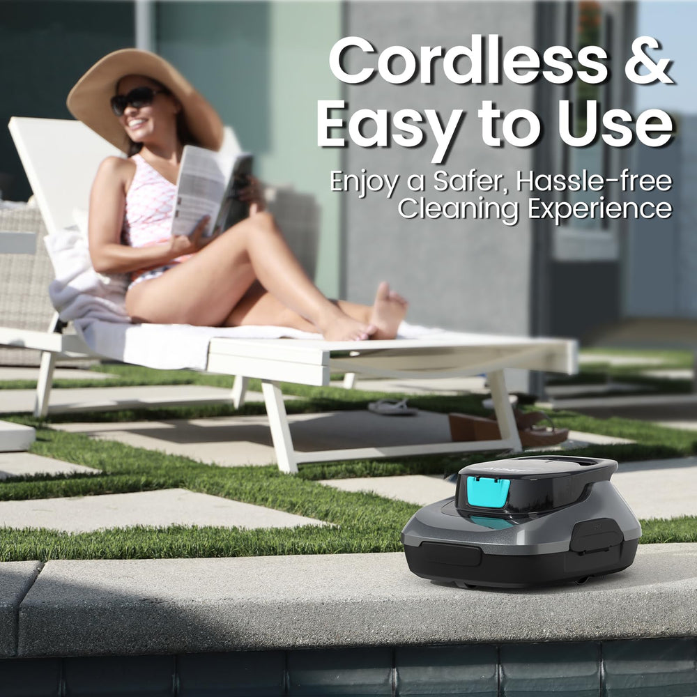 AIPER Scuba SE Cordless Robot Pool Vacuum in action in a pool
