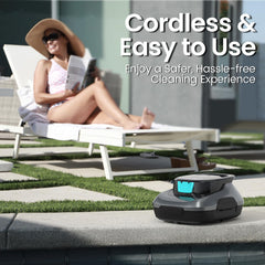 AIPER Scuba SE Cordless Robot Pool Vacuum in action in a pool