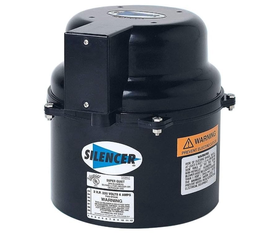 Air Supply Silencer Portable Spa Blower side view showing spring check valve