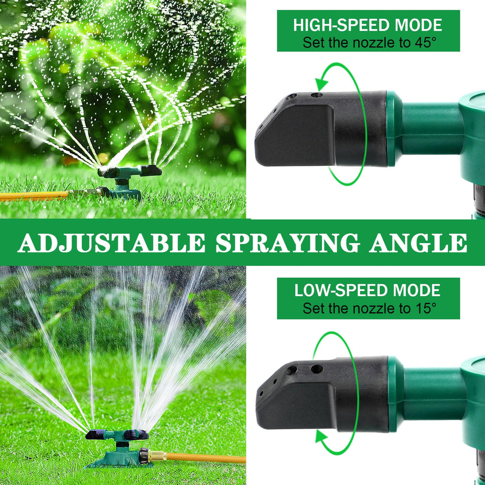 Airabc Lawn Sprinkler attached to a garden hose