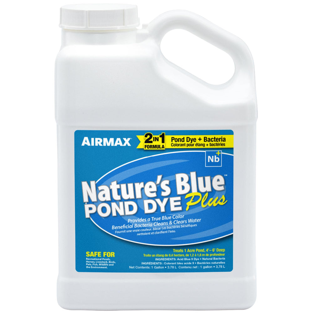Airmax Pond Dye Plus 1 Gallon Nature's Blue front view
