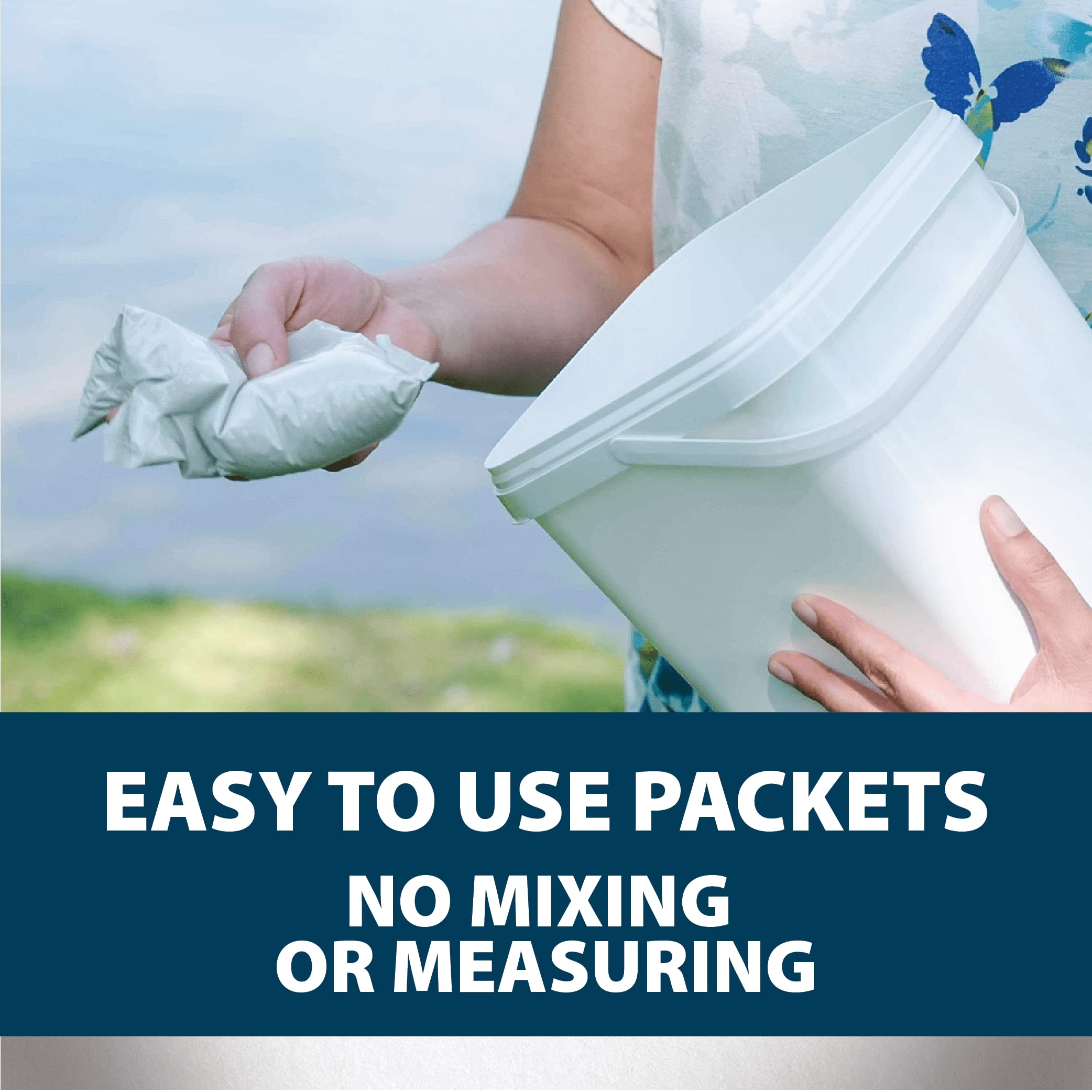 Airmax PondClear Packets displayed on a garden table