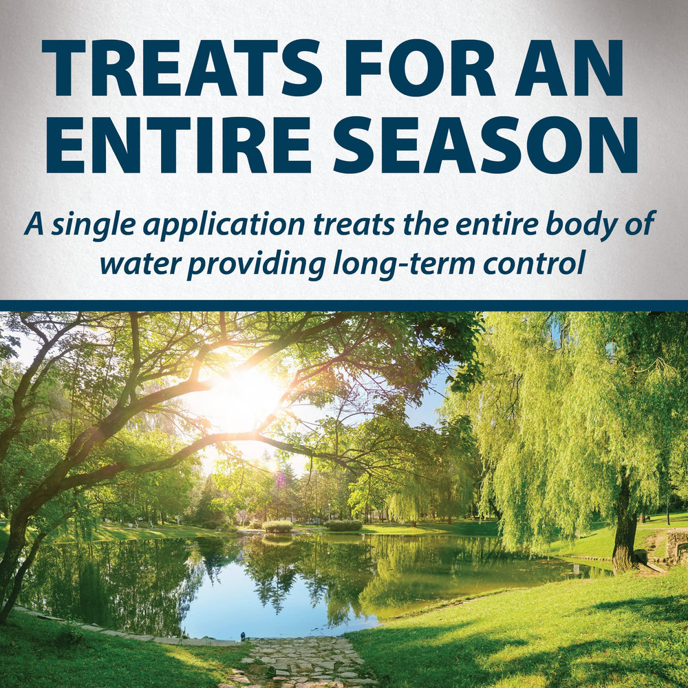 Airmax Wipeout Pond Weed Defense Herbicide with pond background