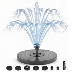 AISITIN 3.5W solar fountain front view with 7.1-inch solar panel