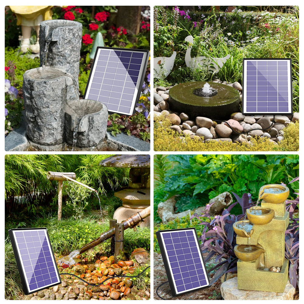 AISITIN 6.5W Solar Fountain Pump with battery backup feature