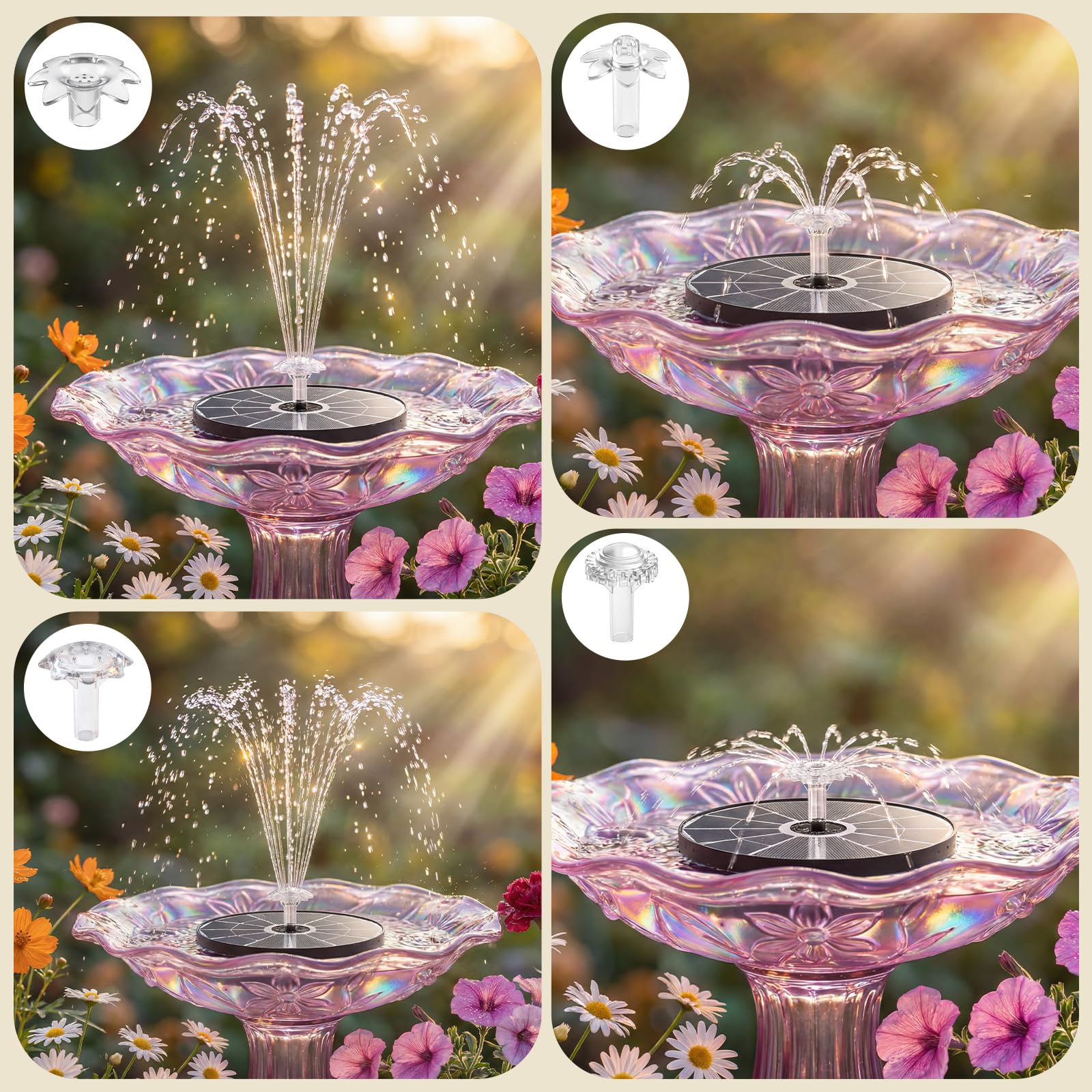 AISITIN Solar Bird Bath Fountain in garden setting