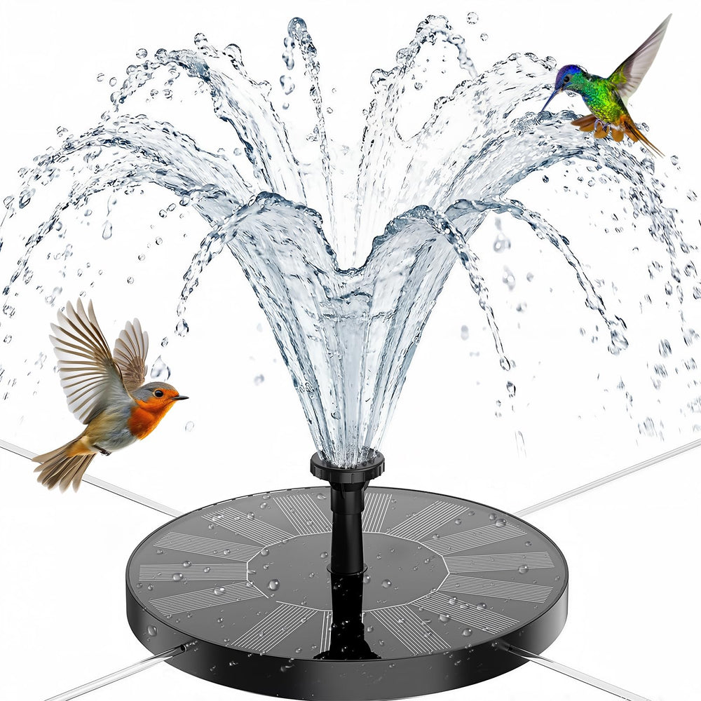 AISITIN Solar Bird Bath Fountain Pump with 6 nozzles and solar panel