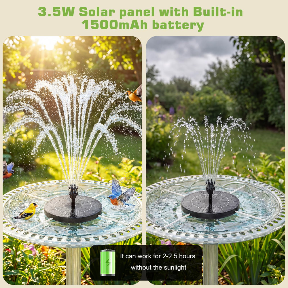 AISITIN Solar Fountain in a garden pond setting