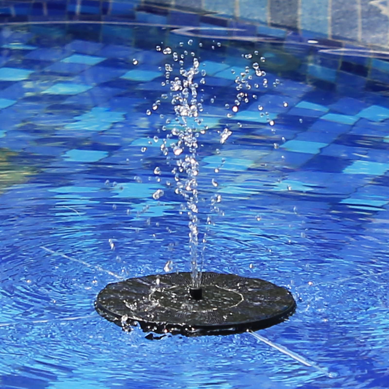 AISITIN Solar Fountain installation in a fish tank
