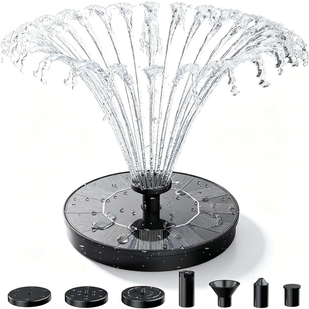 AISITIN solar fountain pump black model front view