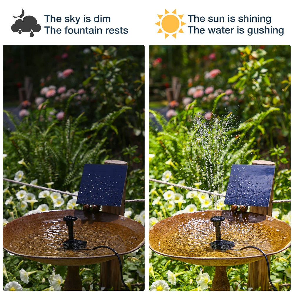 AISITIN Solar Fountain Pump installed in a garden