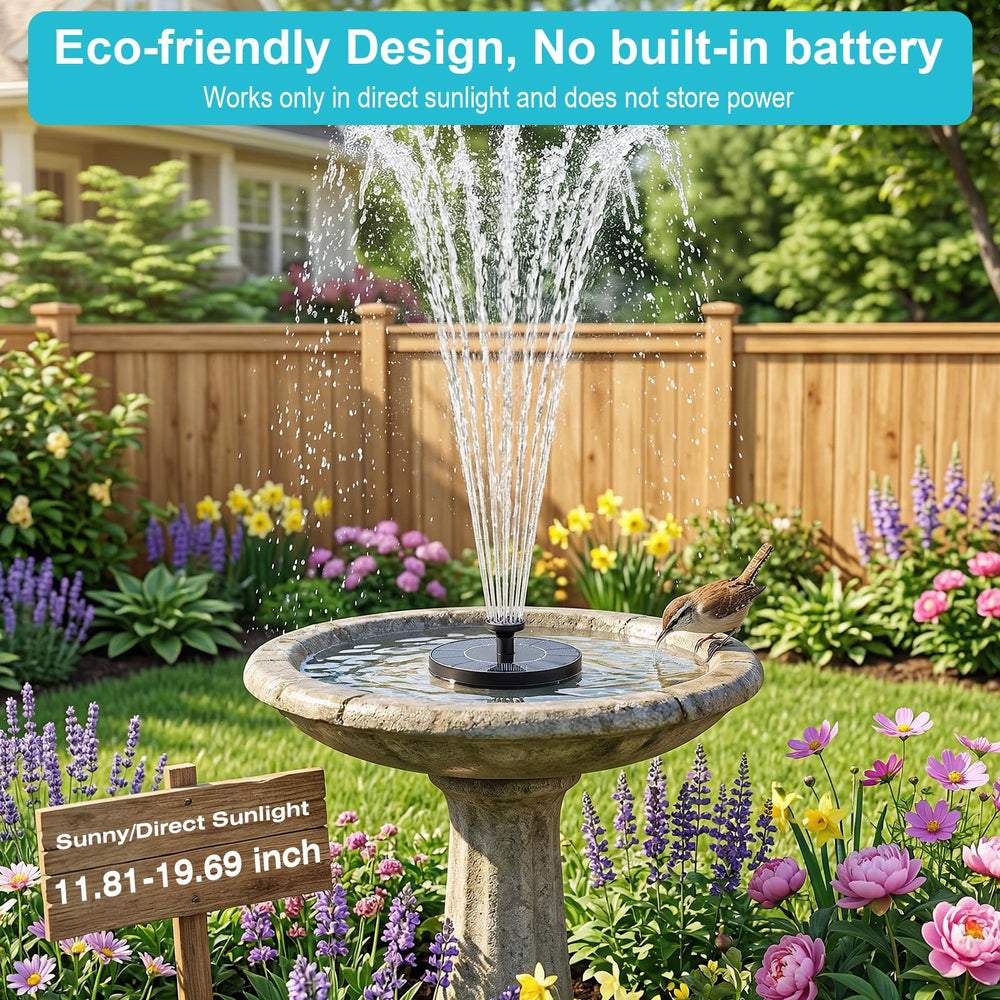 AISITIN solar fountain pump with six nozzles displayed