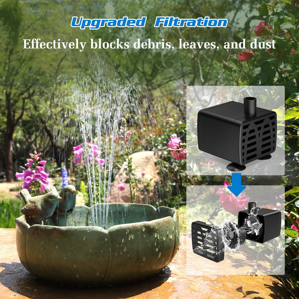 AISITIN solar fountain with water display