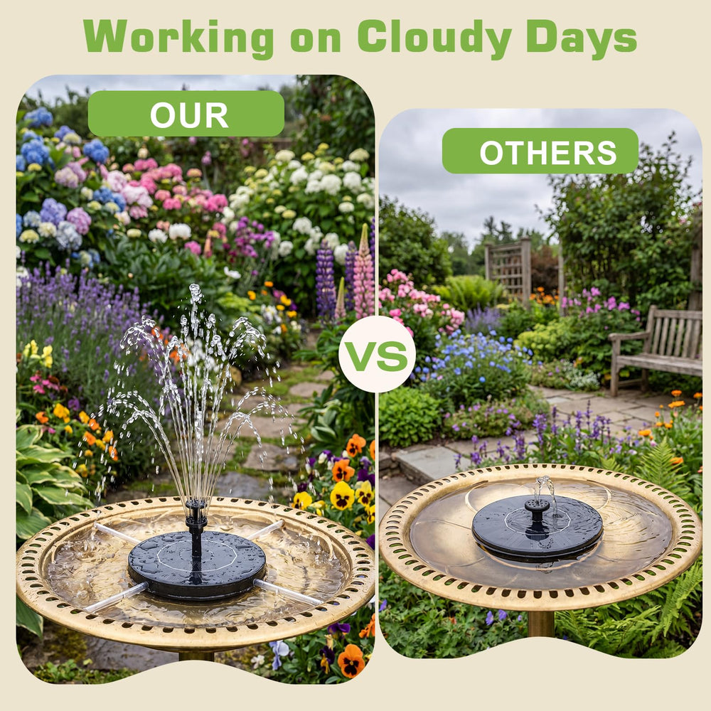 AISITIN Solar Fountain with water spraying in different styles