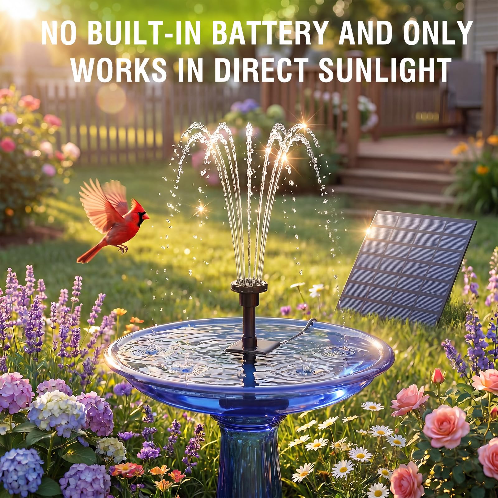 AISITIN solar water pump in a bird bath